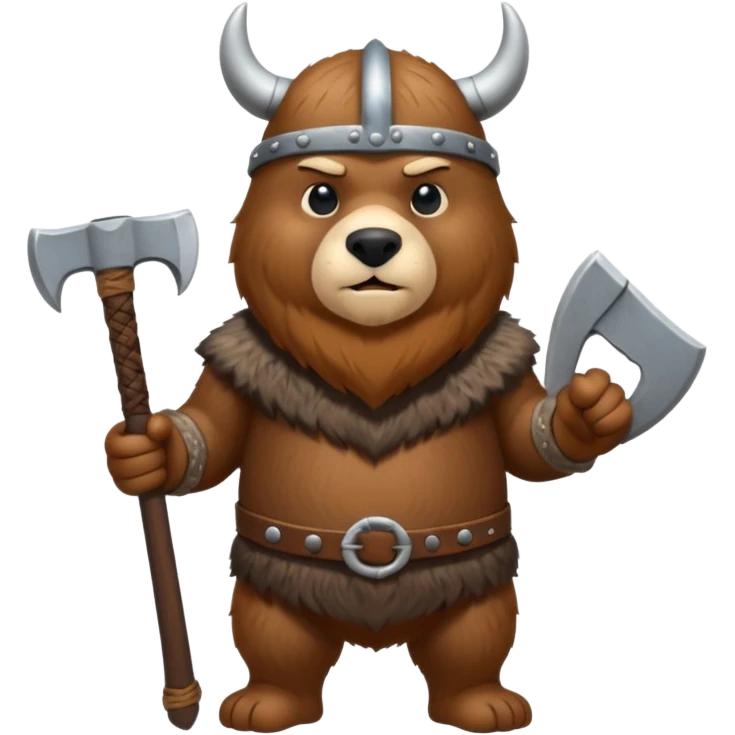 a viking bear with an axe  emoji