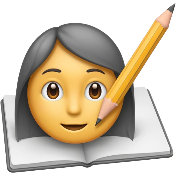 Emoji pencil writing on paper emoji