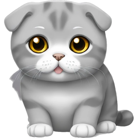Scottish fold totally grey fat emoji
