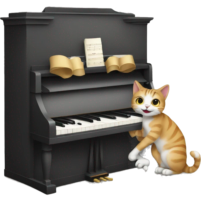 Cat playing piano emoji