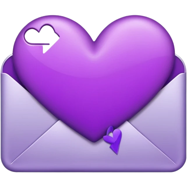 IOS's love letter emoji but with a purple heart instead of a red heart, closed but the letter is white and the heart is purple emoji