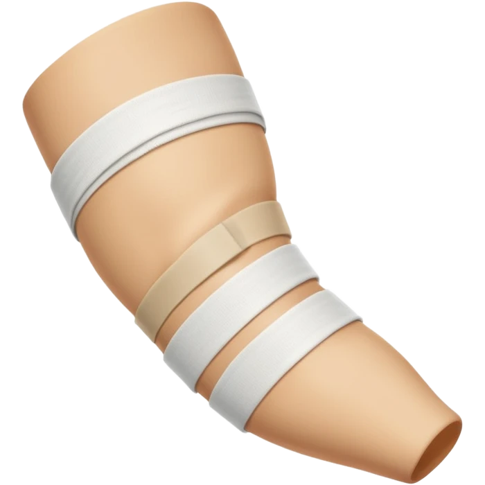 сделай на белом фото эмодзи ноги забинтованное колено emoji