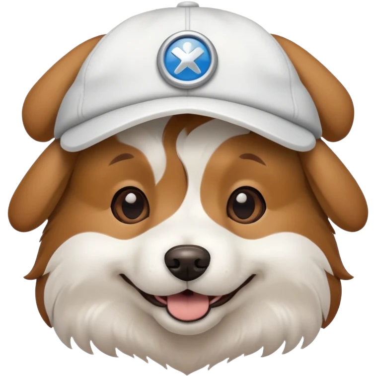 dog wearing a NAVI cap emoji