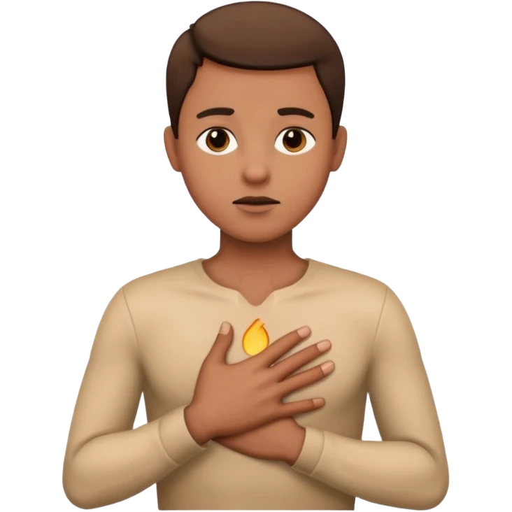 Person with hand on the chest as a dramatic gesture emoji