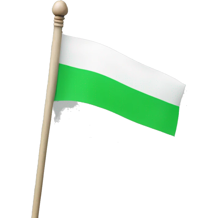 3 horizontal lines (green, white and black) flag in a stick  emoji