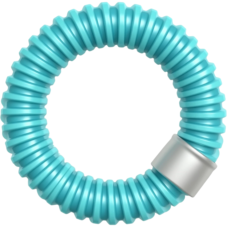 A cartoon cyan flexible hose emoji