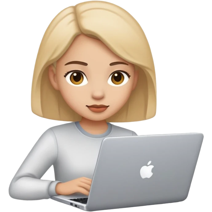 Girl working on laptop computer emoji