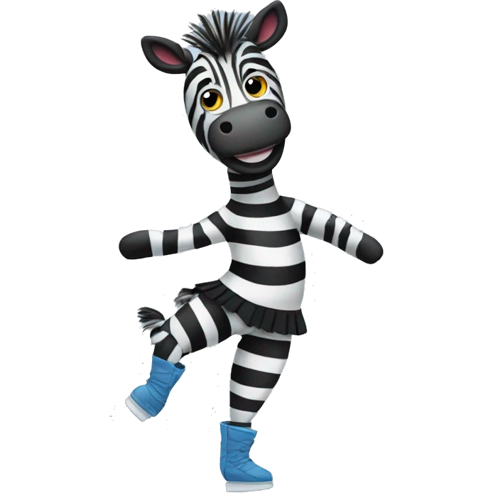 Zebra dancing on ice in a tutu emoji