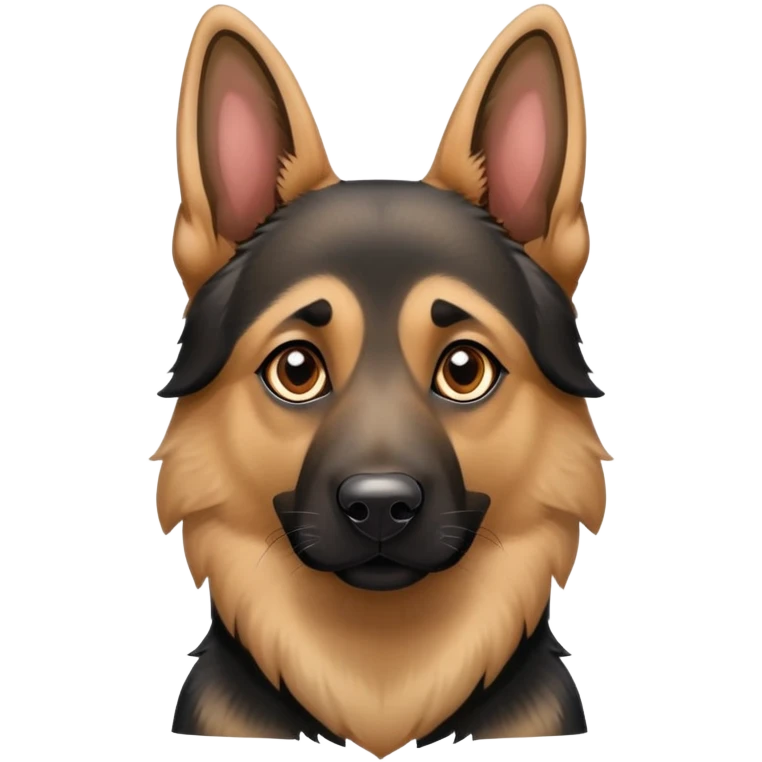 German Shepard with heart eyes emoji