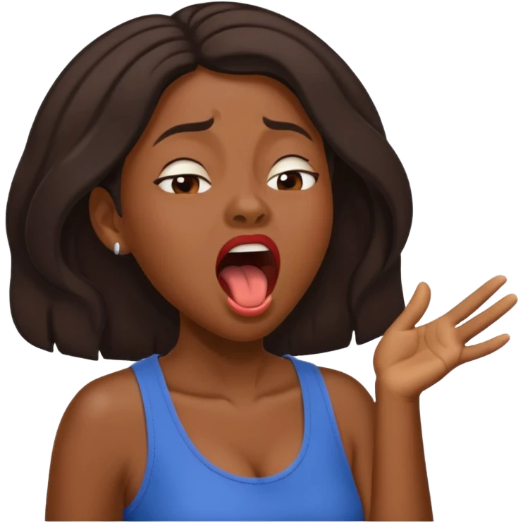 balck woman Yawning without Hand emoji