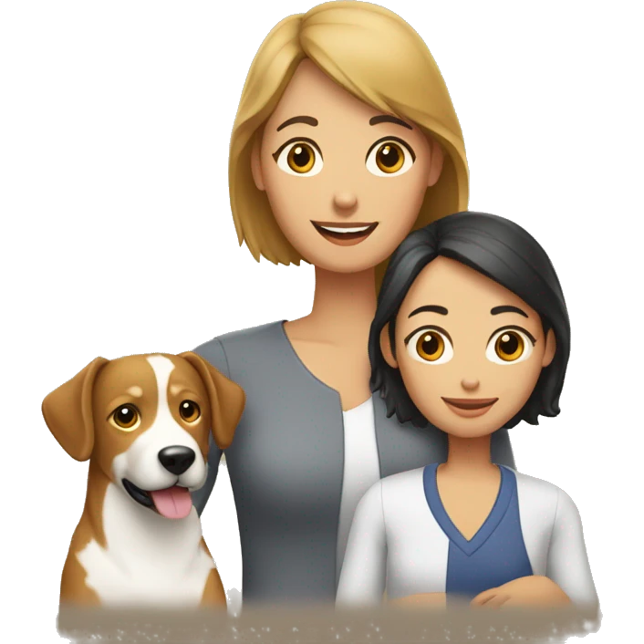 familia con perro salchica emoji
