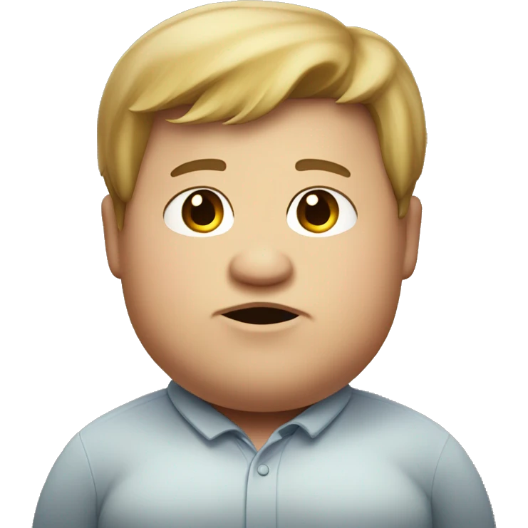 a weird fat chubby boy with straight hair losing a girl emoji