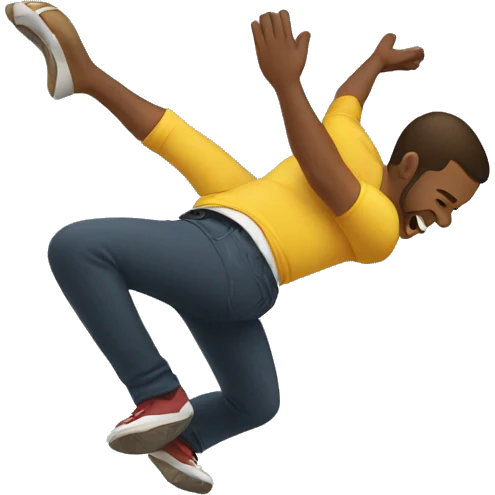 Guy doing a backflip emoji