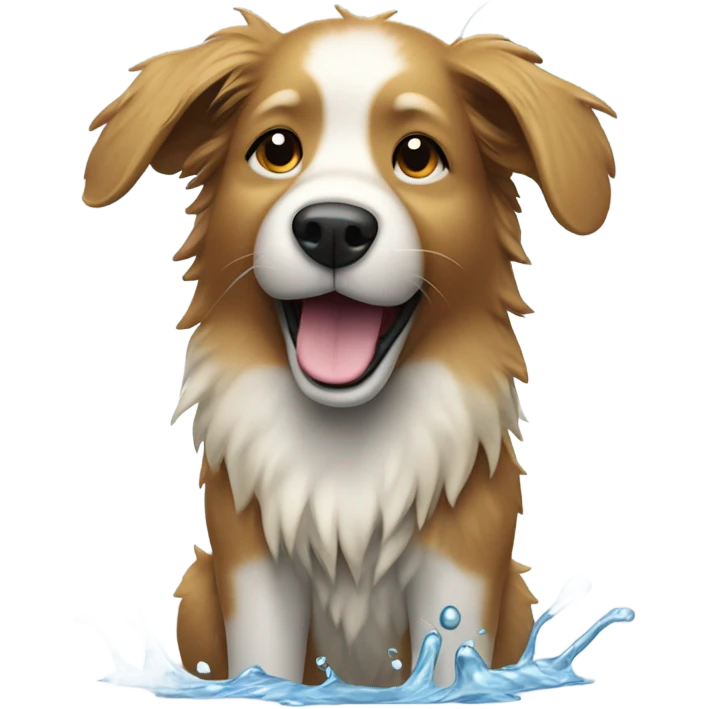 dog enjoying rainy day emoji