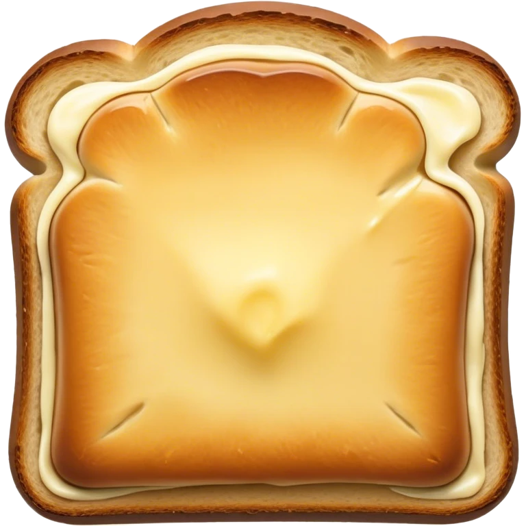 Cinematic warm toasted bread, golden-brown edges, butter melting into the surface, slightly crispy texture, simple and comforting, warm glowing background, inviting and homely. emoji
