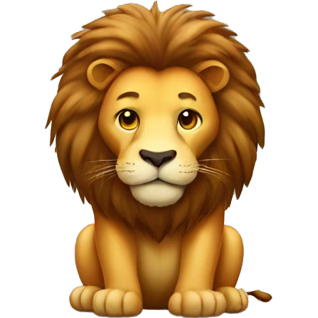 Big lion staying on bear emoji
