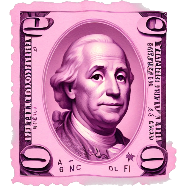 Pink dollar emoji
