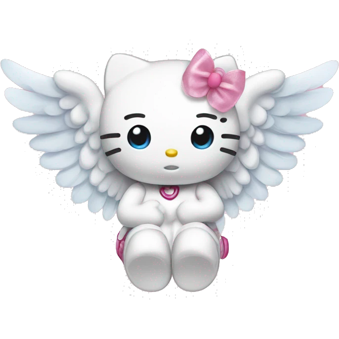 Hello kitty with angel wings emoji