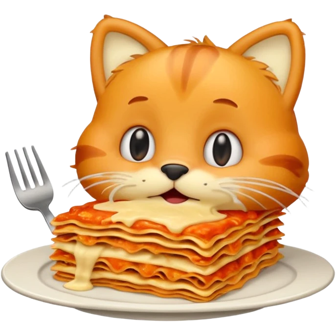 Generate me a Garfield Lasagna png emoji