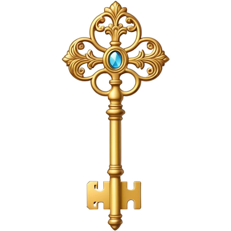 gold ornate key with decorative pattern emoji