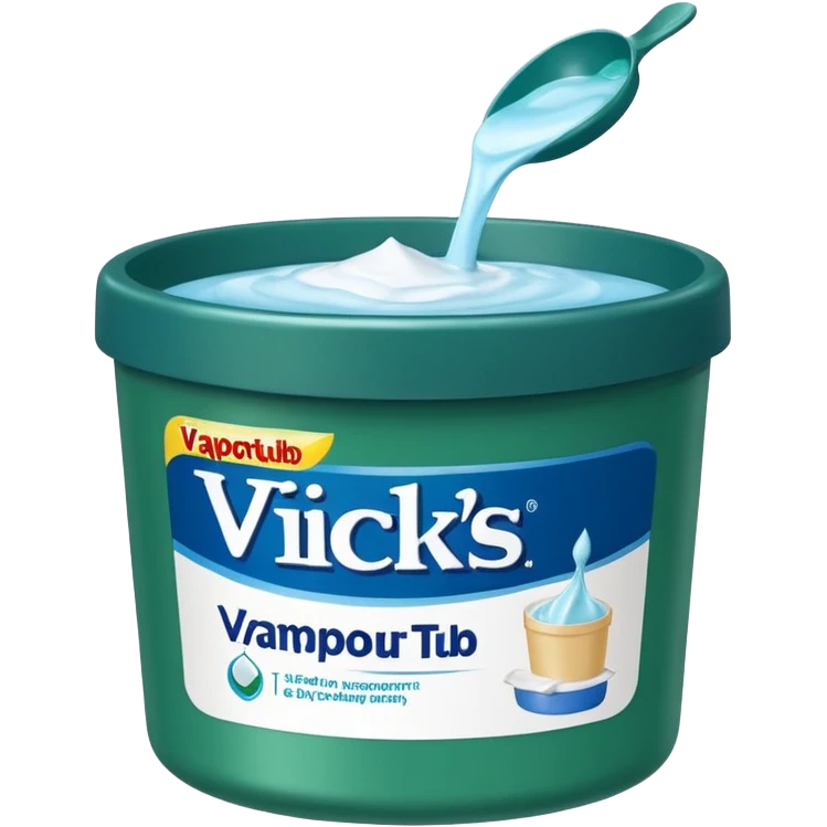 make an emoji of Vicks Vaporub - it should have a dark green lid and a blue tub emoji