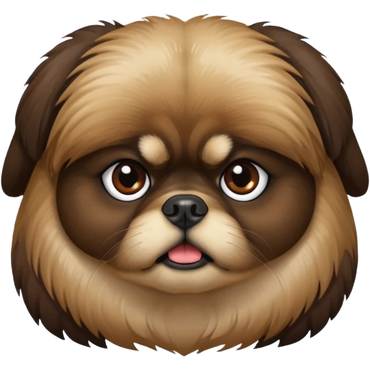 pekingese dog head kinda dark pekingese emoji