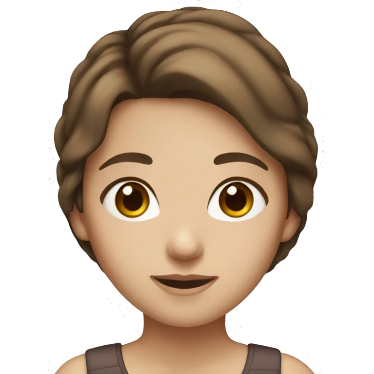 Girl with brown hair and brown eyes and white skin  emoji