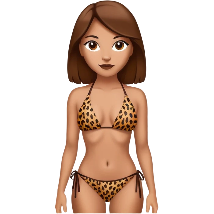 tribal woman in leopard print bikini emoji
