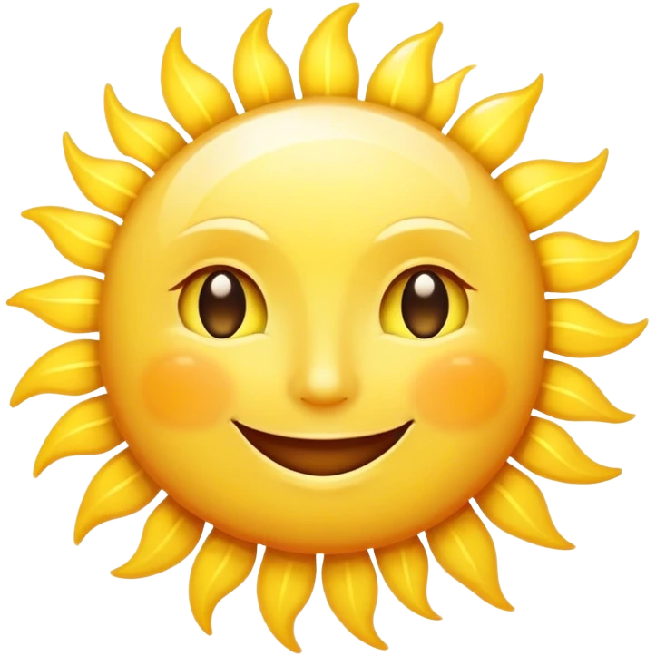 a really bright  big sun and a small moon who shines because of it. the sun is bigger and the tiny \moon bright too beside it smiling looking at each other emoji