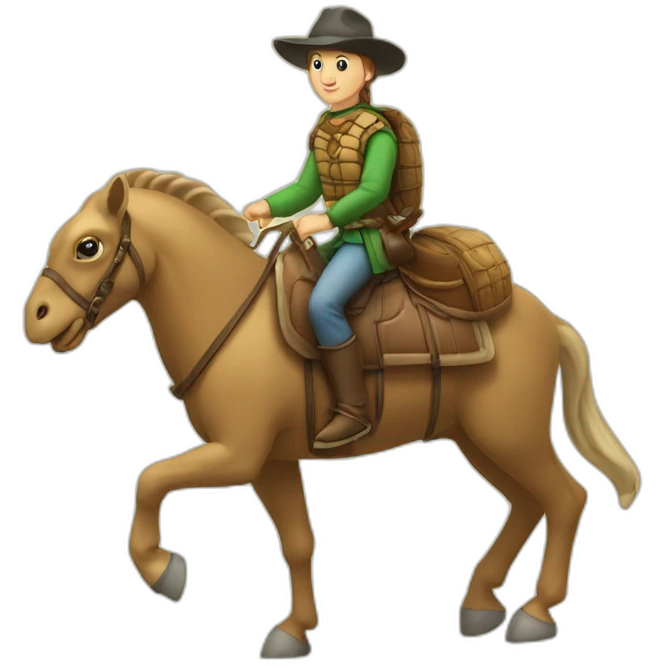 Tortue sur un  cheval emoji