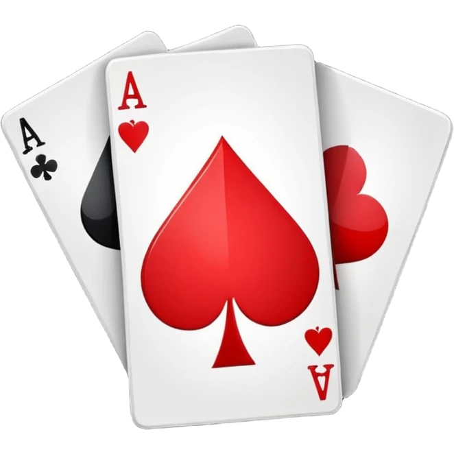 spinning playing card that switches between ace of spades, ace of hearts, ace of clubs, and ace of diamonds each rotation emoji
