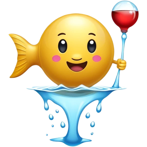 Oso cafe nadando con un pez globo debajo del agua emoji