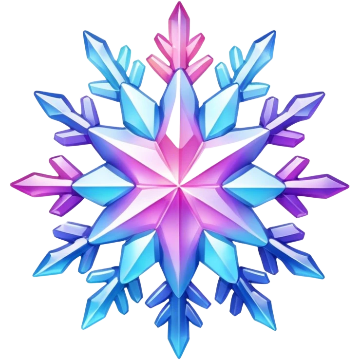 Gradient iridescent Pastel rainbow Pink violet blue  crystal star snowflake  emoji