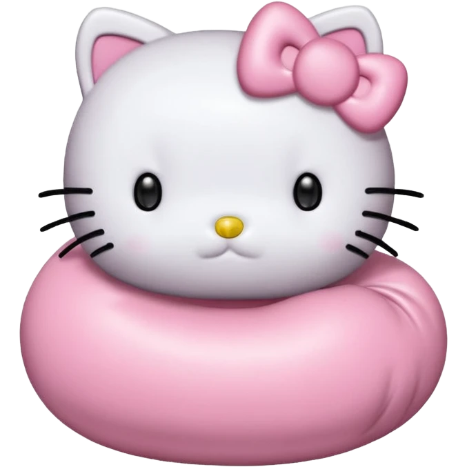 Crea una foca anillada gordita con aspecto tierno, lleva un moño rosado con tonos pasteles (como referencia el lazo de hello kitty rosado) emoji