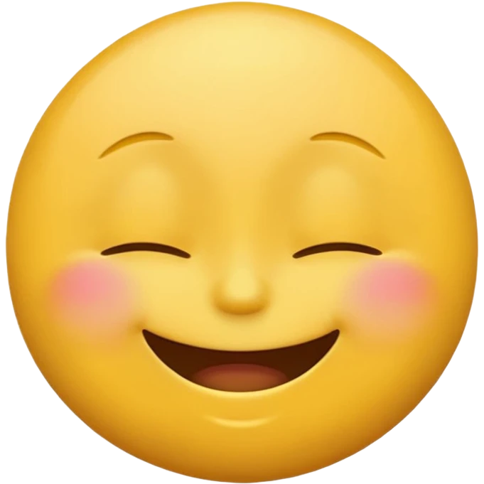 happy emoji with closed eyes, big smile, classic emoji style emoji