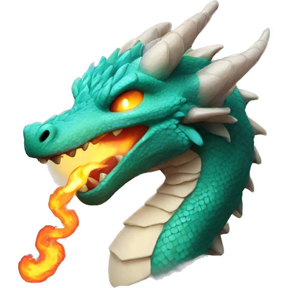 Mini dragon breathes fire emoji