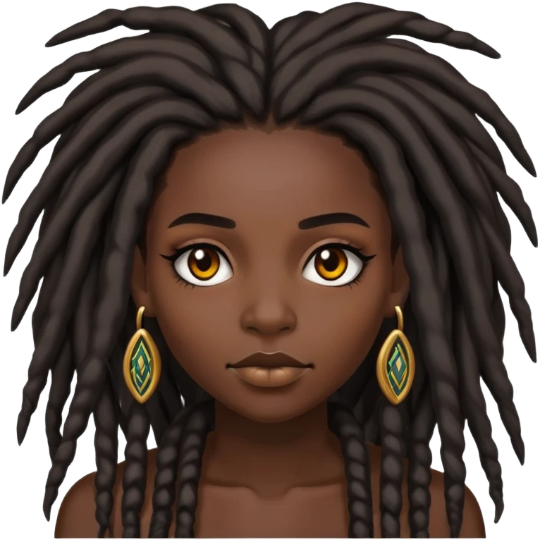 dark skin, dreadlocks, baddie, pretty makeup emoji