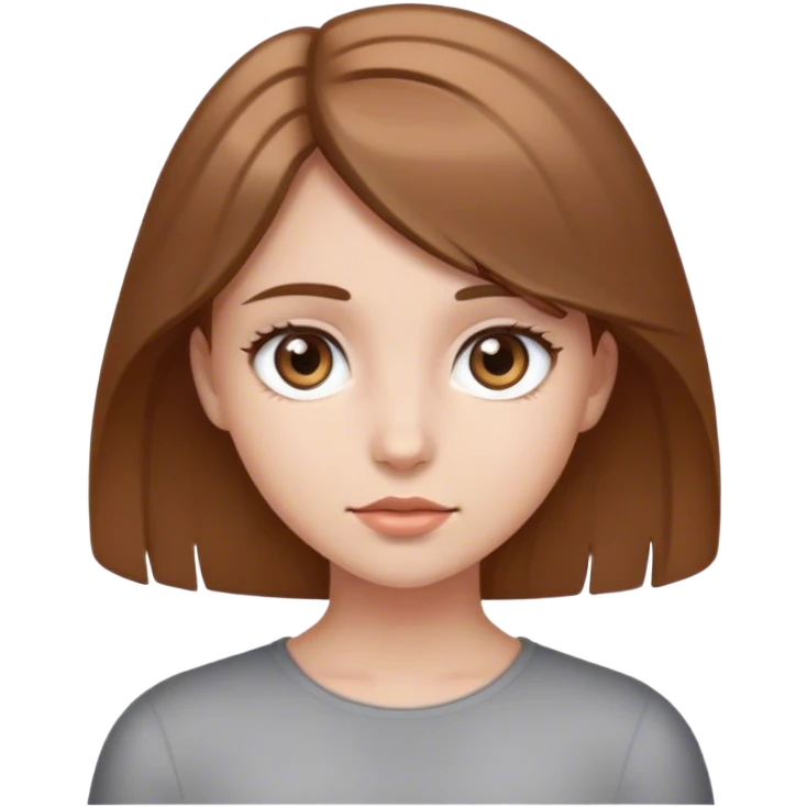 Girl with gray eyes and medium light brown hair  emoji