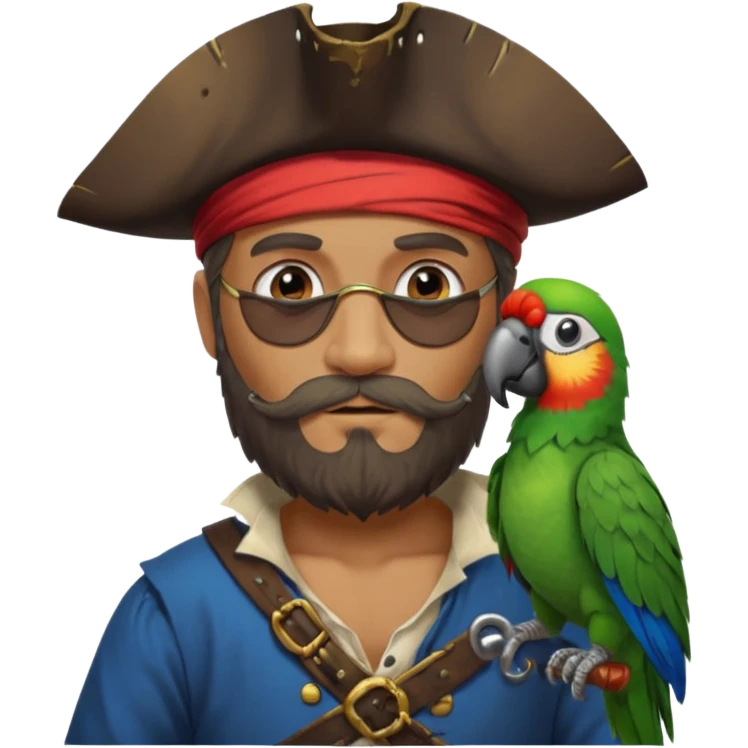 pirate and parrot emoji