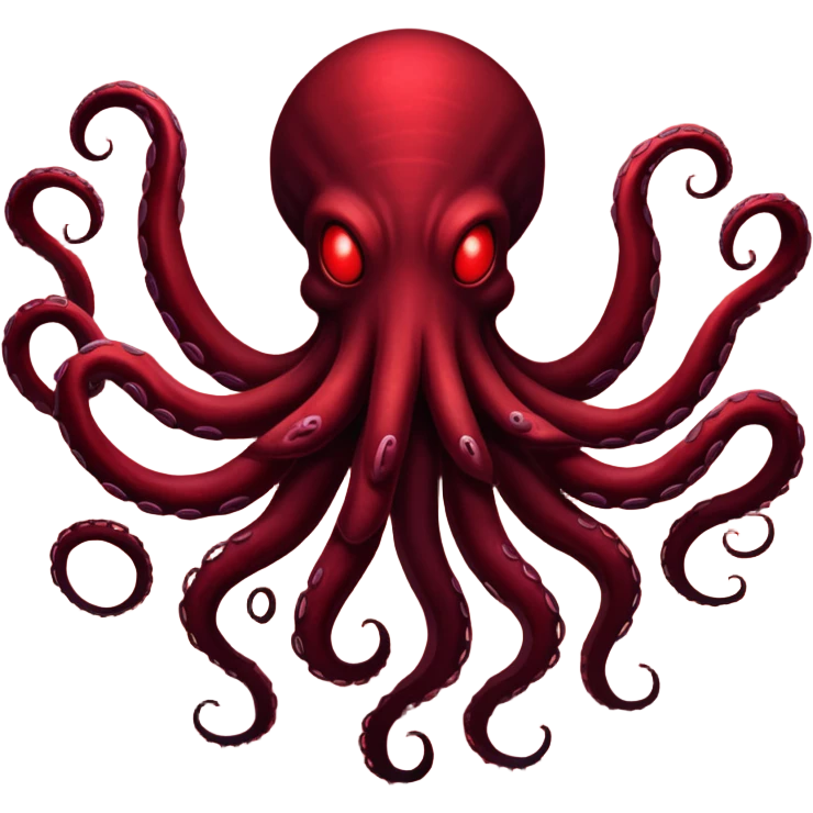 A giant shadow creature with spreading tentacles in a red stormy sky emoji