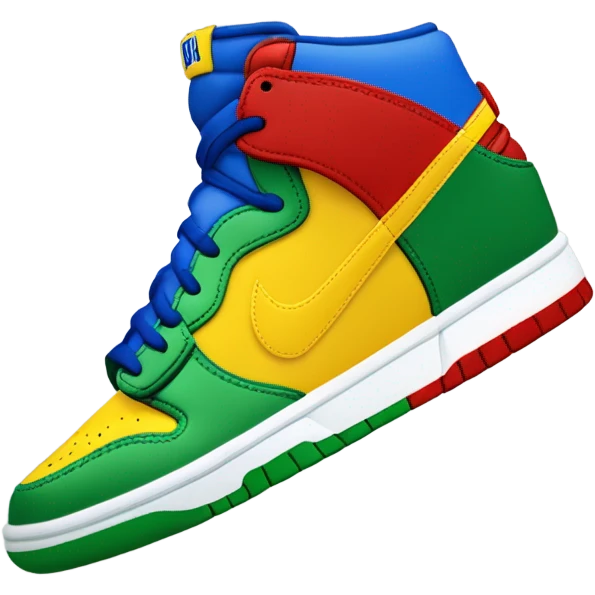 une paire de dunk multicolor emoji