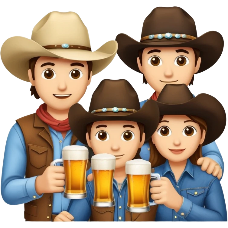 Friends partying at rodeo emoji