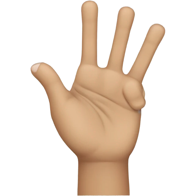 black hand with 5 fingers and the middle finger and ring finger are together emoji