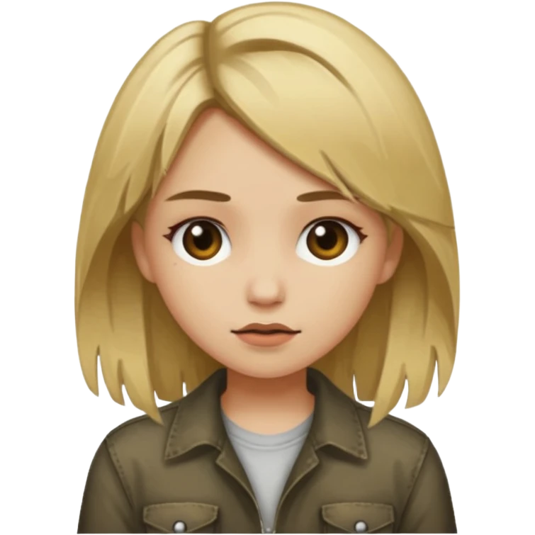 grunge girl with dirty blonde hair emoji