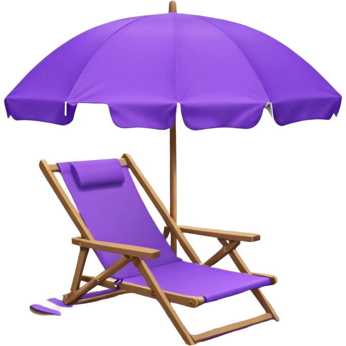 beach chair with purple umbrella emoji