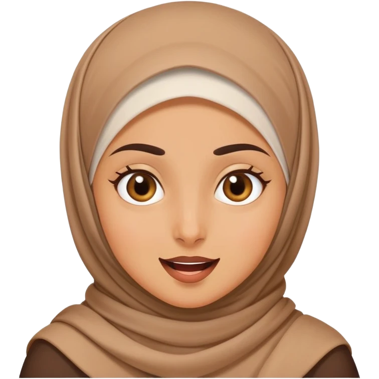 brown hijabi girl with silly face emoji