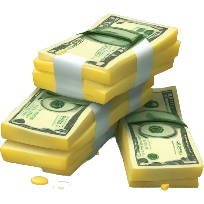 money stacked with butter emoji