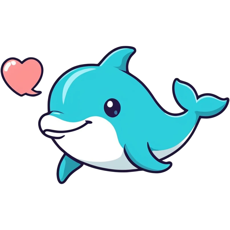 Dolphin blowing kisses emoji