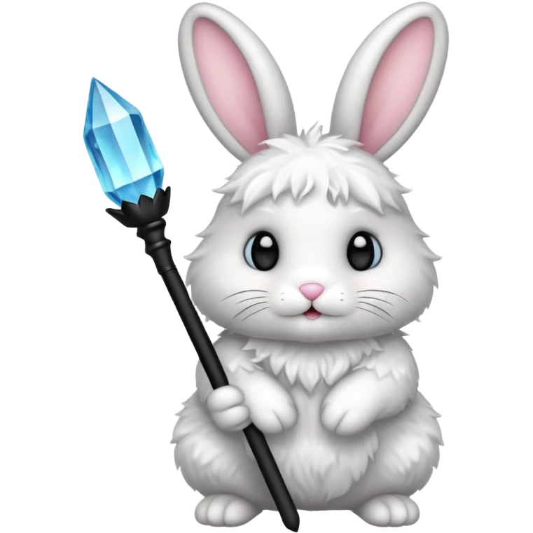 Bunny with black wand cristal  emoji