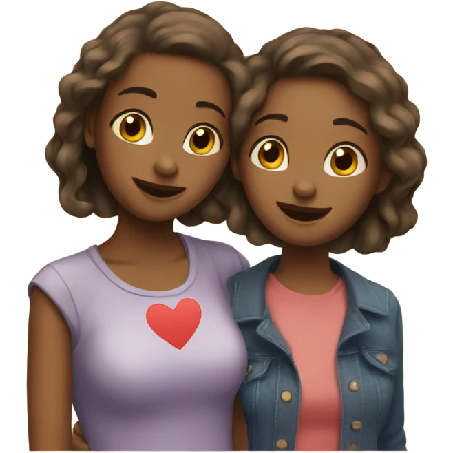 Two girls in love  emoji